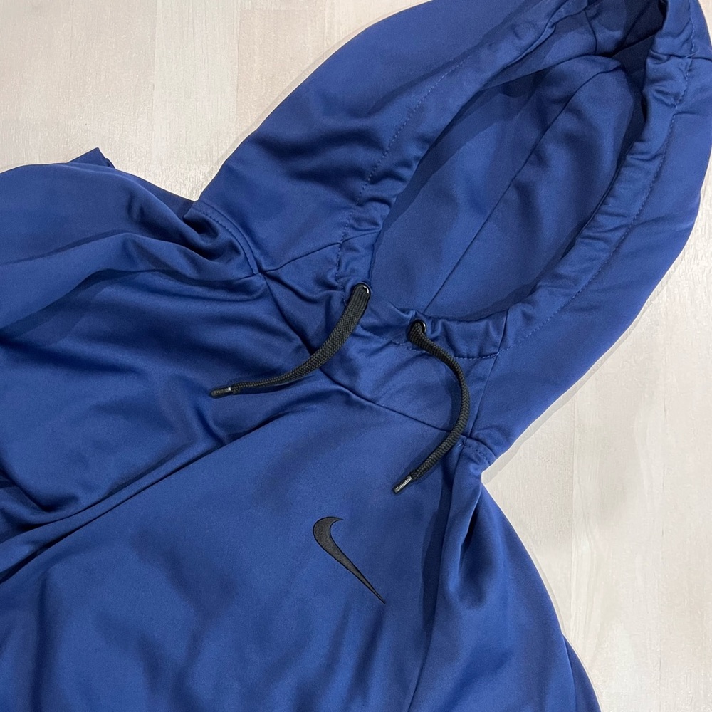 NIKE Dri-Fit Hoodie Blue XL Really Nice Black Logo